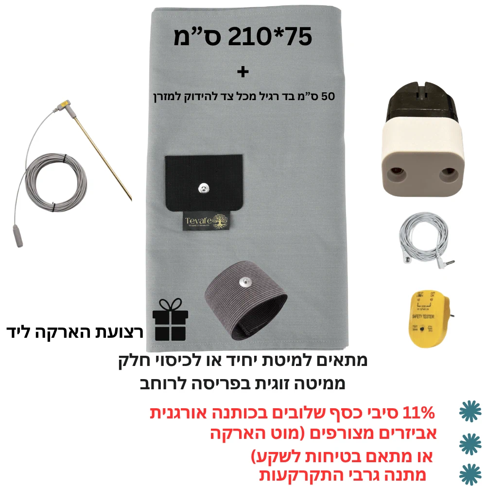 סדין הארקה יחיד 11% סיבי כסף — ערכת חיבור מלאה