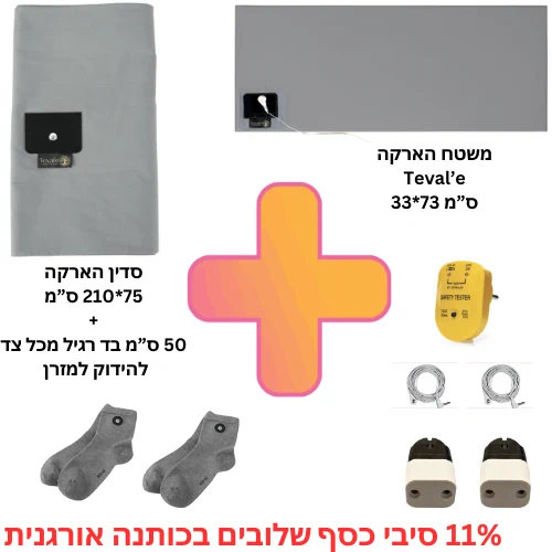 מארז התקרקעות 11% כסף הסט המלא כולל מתאמי בטיחות לשקע