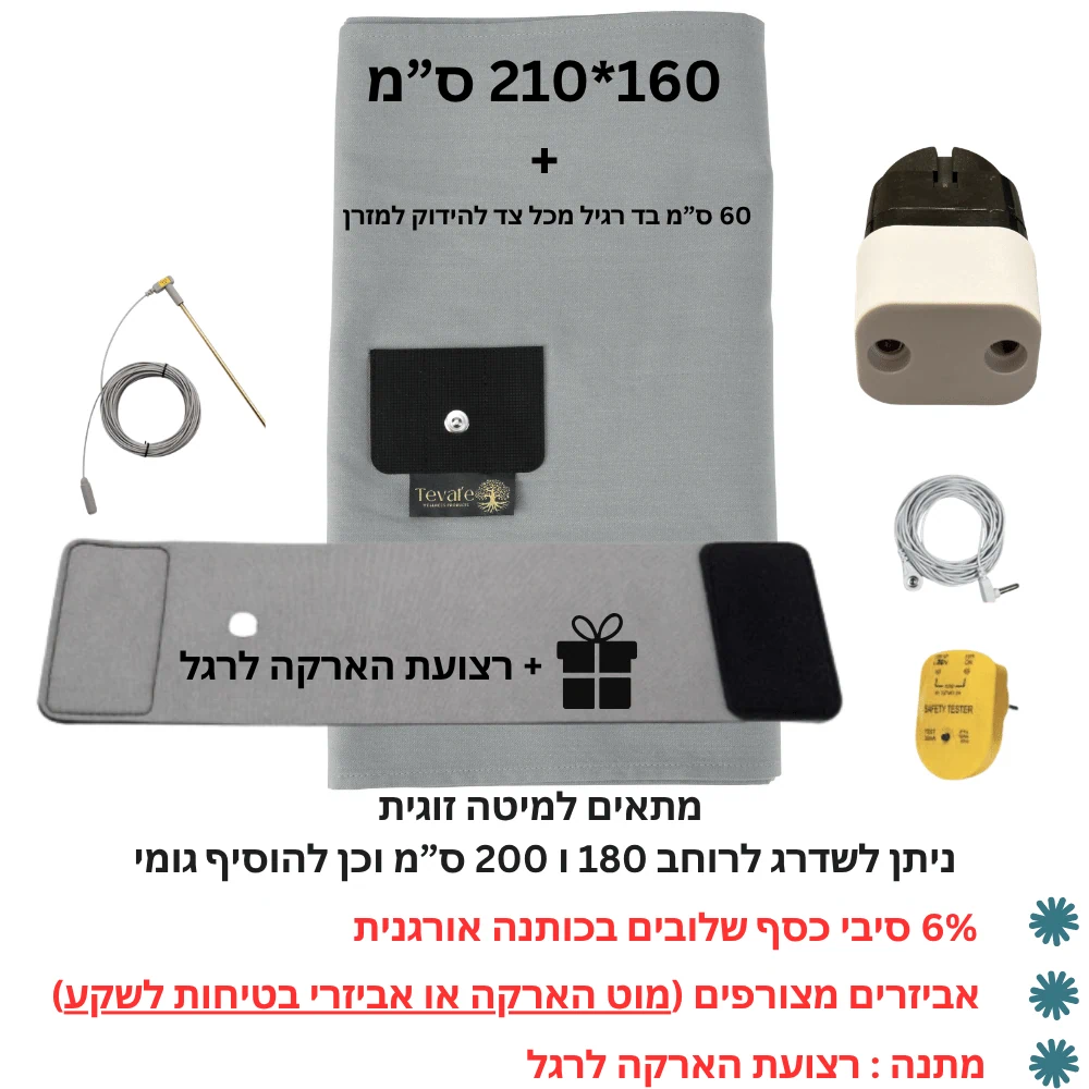 סדין הארקה זוגי 6% סיבי כסף — ערכת חיבור מלאה